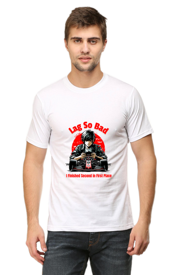 Lag So Bad: White Unisex Gamer Tee
